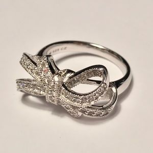 EPIPHANY PLATINUM CLAD DIAMONIQUE BOW TIE RING